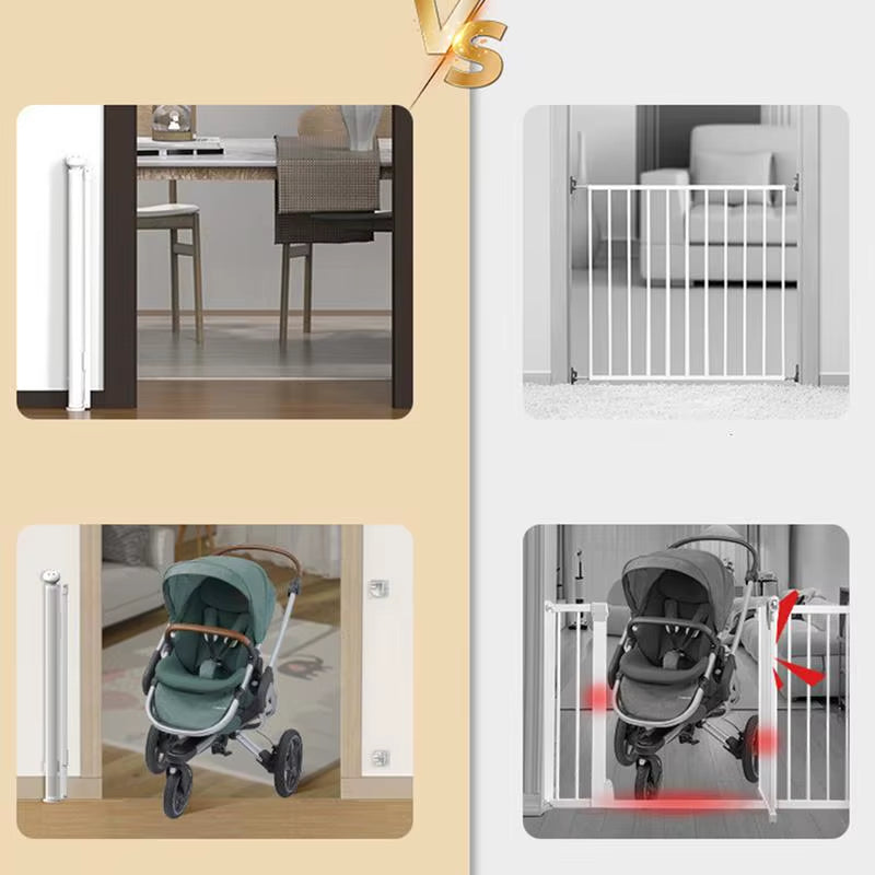 Indoor Pet Gate Pet Indoor Doorway Gate Stretchable Keep Pets Out Dog Puppy Gate with Mounting Accessories for Front Doors