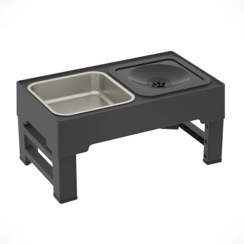 Pet Bowls Puppy Bowl Height Adjustment Rice Dog Bowl Stainless Stand Feeding Dish Bowl Elevated Food Water Feeders for Dogs