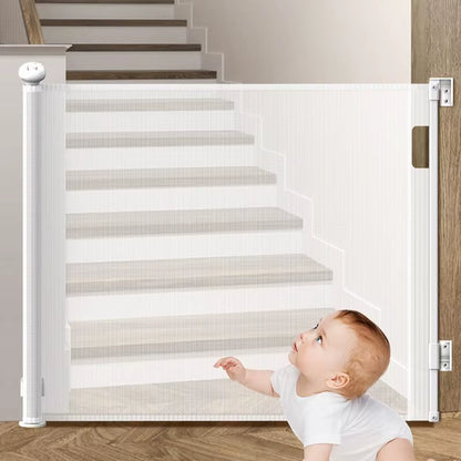 Indoor Pet Gate Pet Indoor Doorway Gate Stretchable Keep Pets Out Dog Puppy Gate with Mounting Accessories for Front Doors